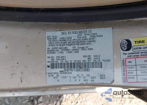 2006 Ford Fusion Se from USA, damaged, VIN 3FAFP07136R233082
